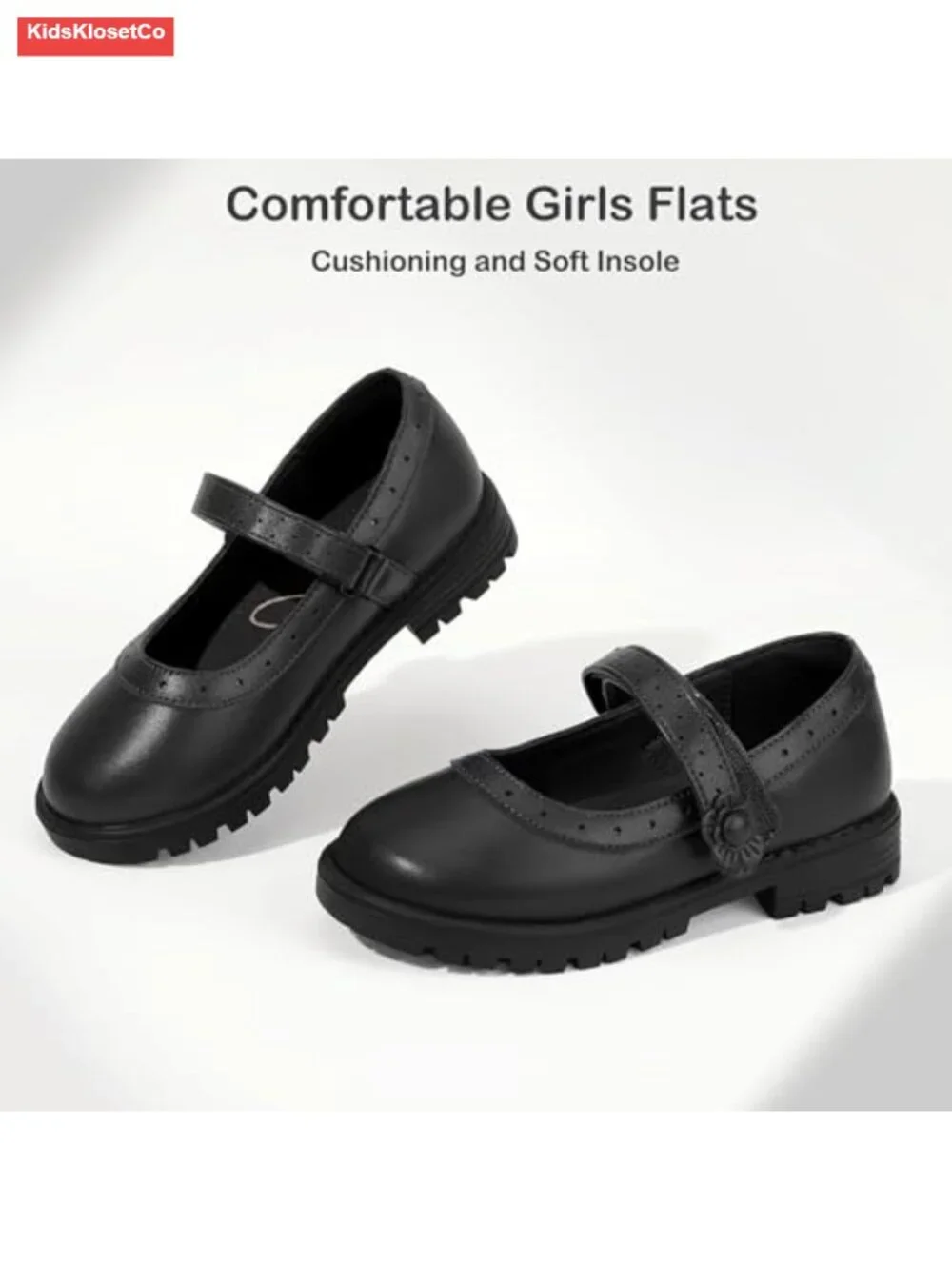 Girls Mary Jane Dress Shoes Platform Flats Round Toe School Uniform Shoes